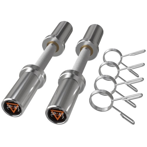 Pair of Loadable Dumbbell Bar Set for 2 Inch Olympic Weight Plates for Home Gym