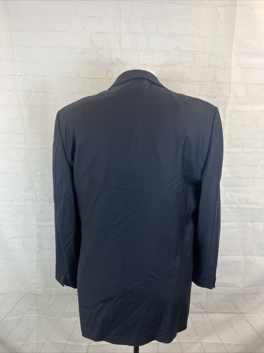 SUPER 100 Ermenegildo Zegna Men's Dark Navy Blue Wool Blazer 42L