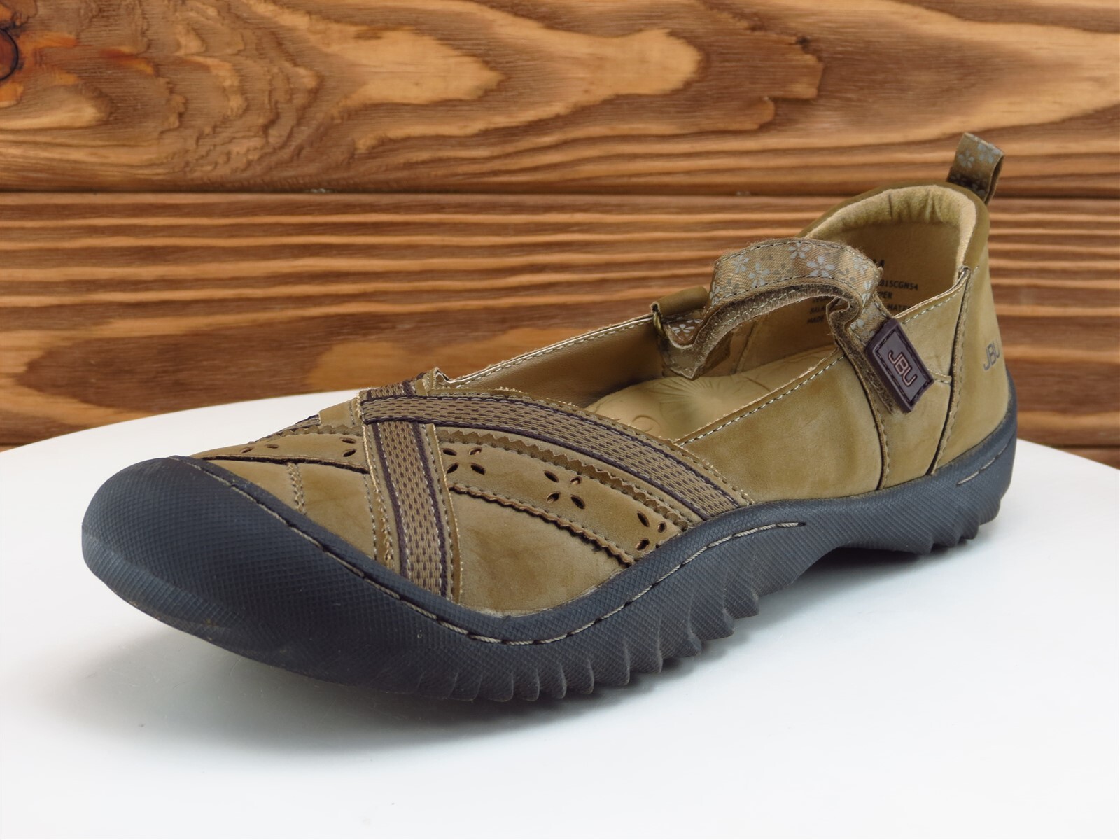 JBU Size 8.5 Mary Jane Brown Vegan Medium (B, M) Copenhagen Hook &amp; Loop Women