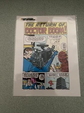 RARE Fantastic Four #10 Color Splash Page Production Art Kirby Ayers Doctor Doom
