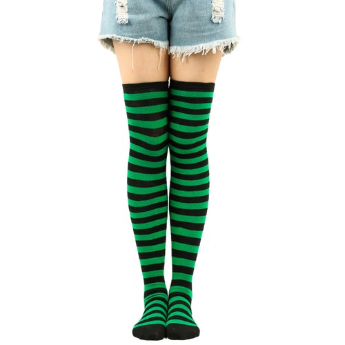 Women Socks Striped knit Extra long Over the knees warmers School student socks - 第 23/29 張圖片