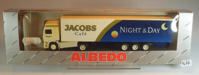 Albedo 1/87 Nr. WeMo Volvo F12 Sattelzug Koffer Jacobs Night & Day OVP #7644