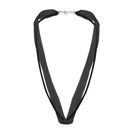 Chic Double Black Ribbon \u0026 Chord Choker 