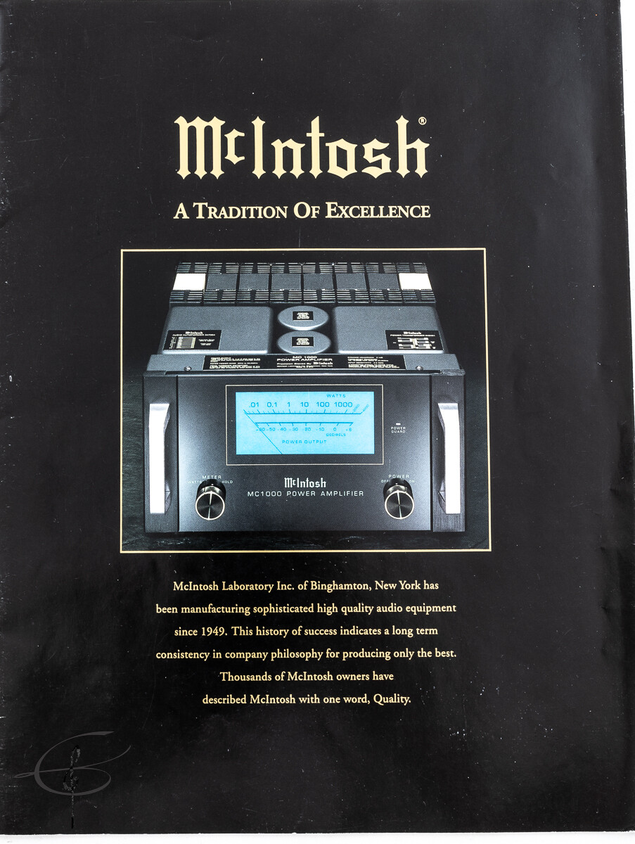 OEM 1999 McIntosh 32 PAGE LINE CATALOG/SPEC SHEETS-TRADITION OF EXCELLENCE