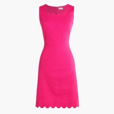 J Crew Women's Scalloped basketweave square-neck dress Size 0 $98