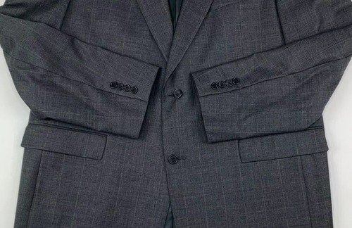 Daniel Cremieux Blazer Sport Coat Loro Piana Italy Wool Gray Plaid USA Mens 46L - Picture 6 of 10