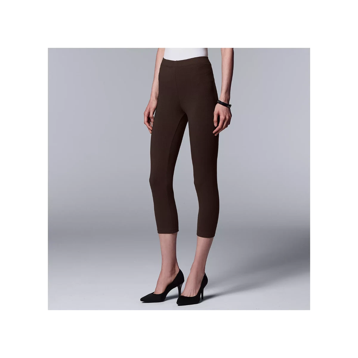 Simply Vera Vera Wang Women's Brown Luxe Cotton Capri Leggings - Size S NWT