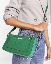 River Island Green Patent Embossed Cross Body Bag (brand New)