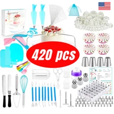 420 PCS Cake Decorating Supplies Kit Professional Cupcake DIY Baking Tools Set