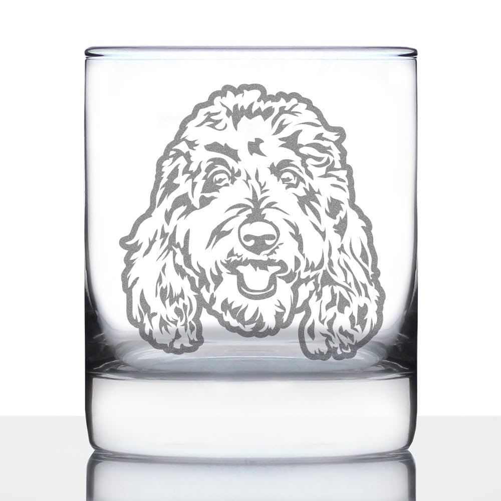 Golden Doodle Whiskey Glass Gift for Dog Lovers 10.25 oz