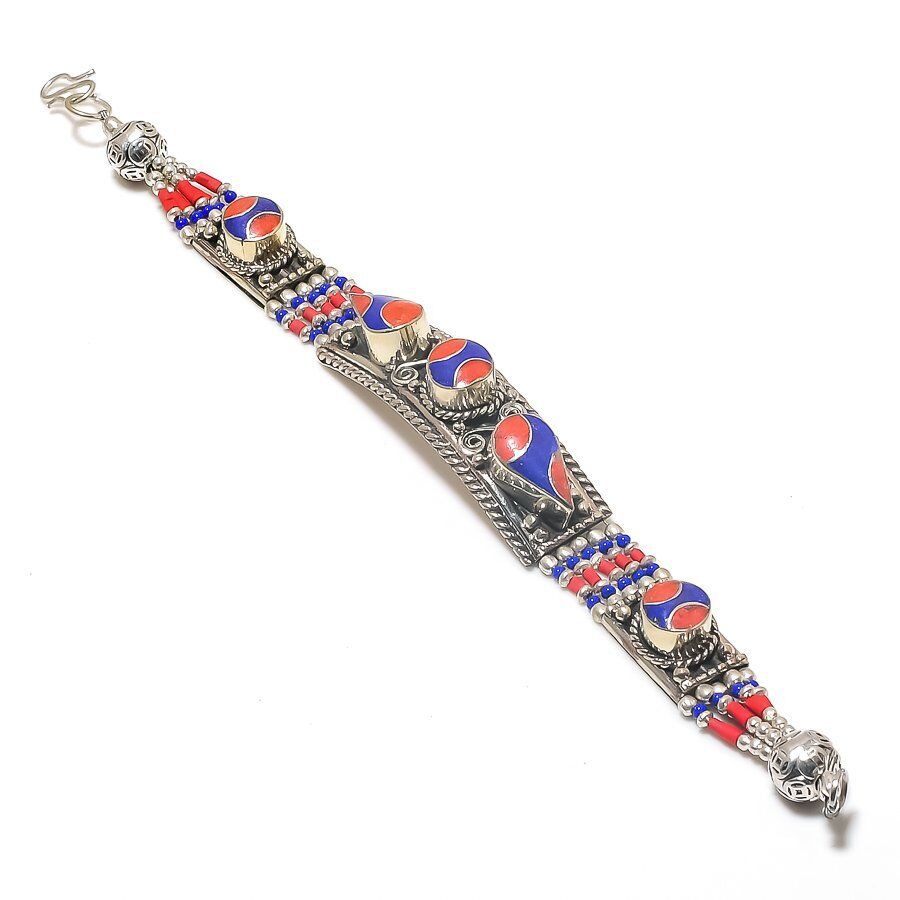 One Of The Most Unique Formation Vintage Native American Navajo Coral Sterling Silver Bracelet One Of The Most Unique Formation Vintage Native American Navajo Coral Sterling Silver Bracelet