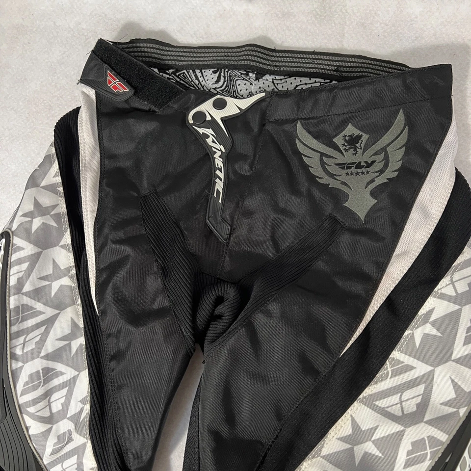 Pantalones Fly Racing Kinetic Pro-Series para hombre talla 32 motocross negro blanco rojo MX Foto 3 de 4