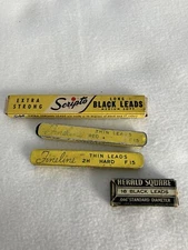 Lot Four VTG Containers Pencil Leads,Fineline,Scripto,Herald Square 