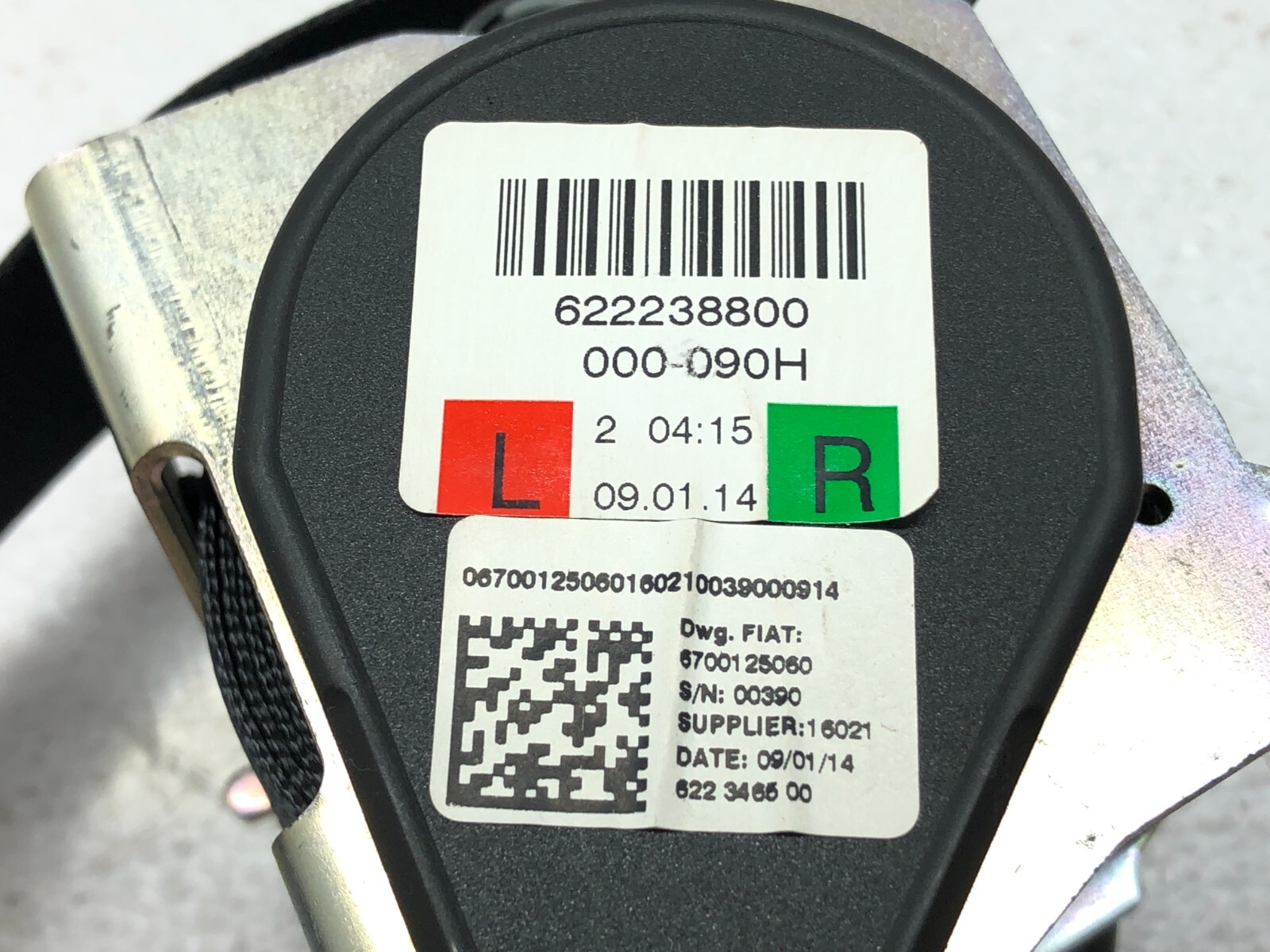 2014-2021 MASERATI QUATTROPORTE AWD LEFT DRIVER REAR SEATBELT RETRACTOR OEM