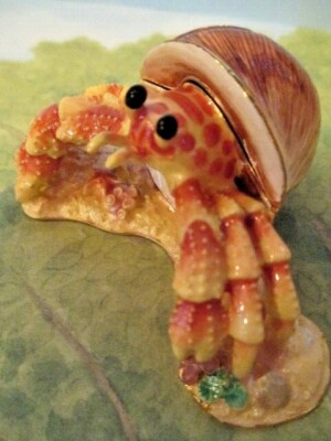4061  HERMIT CRAB  BEJEWELED TRINKET BOX  