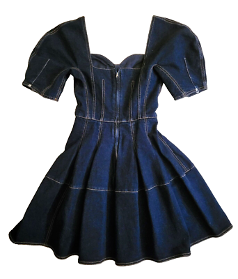 NWT*Alexander McQueen*Stretch Denim Corset-like Dress*Size-40(IT