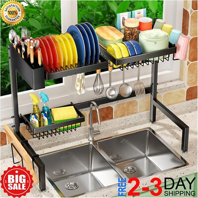 #ad #ad Dish Drying Rack Large Over The Sink Dish Drainer Drying Rack Kitchen Organizers $33.99