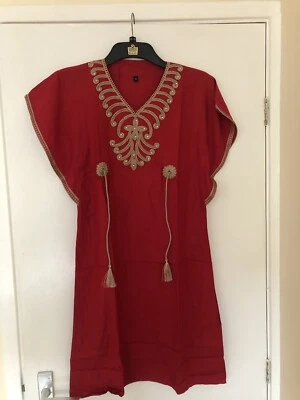 🌹Robe de plage été caftan fille marocaine gandoura taille 10 ans - Photo 1/4