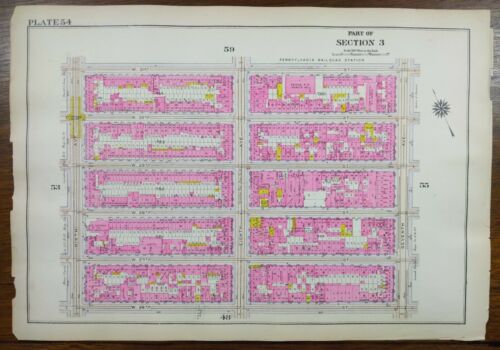 1916 CHELSEA MANHATTAN Map NEW YORK CITY NY ~ Old Antique Original CHELSEA PARK - Picture 7 of 7