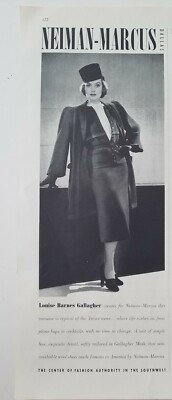 1938 Louise Barnes Gallagher suit at Neiman Marcus vintage fashion ad