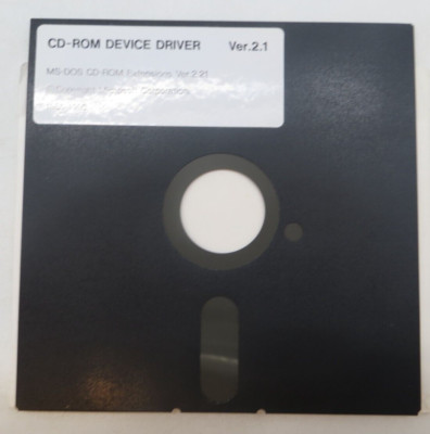 CD-ROM DEVICE DRIVER Ver. 2.1 5.25'' Floppy Disk MS-DOS 1992 Microsoft Disc