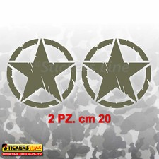 Adesivi Stella  20x20 VERDE MILITARE US ARMY per Jeep renegade Suzuki 4X4