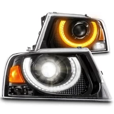 Black LED Projector Headlight Assembly 2004-2008 Ford F150 Lincoln Mark LT New