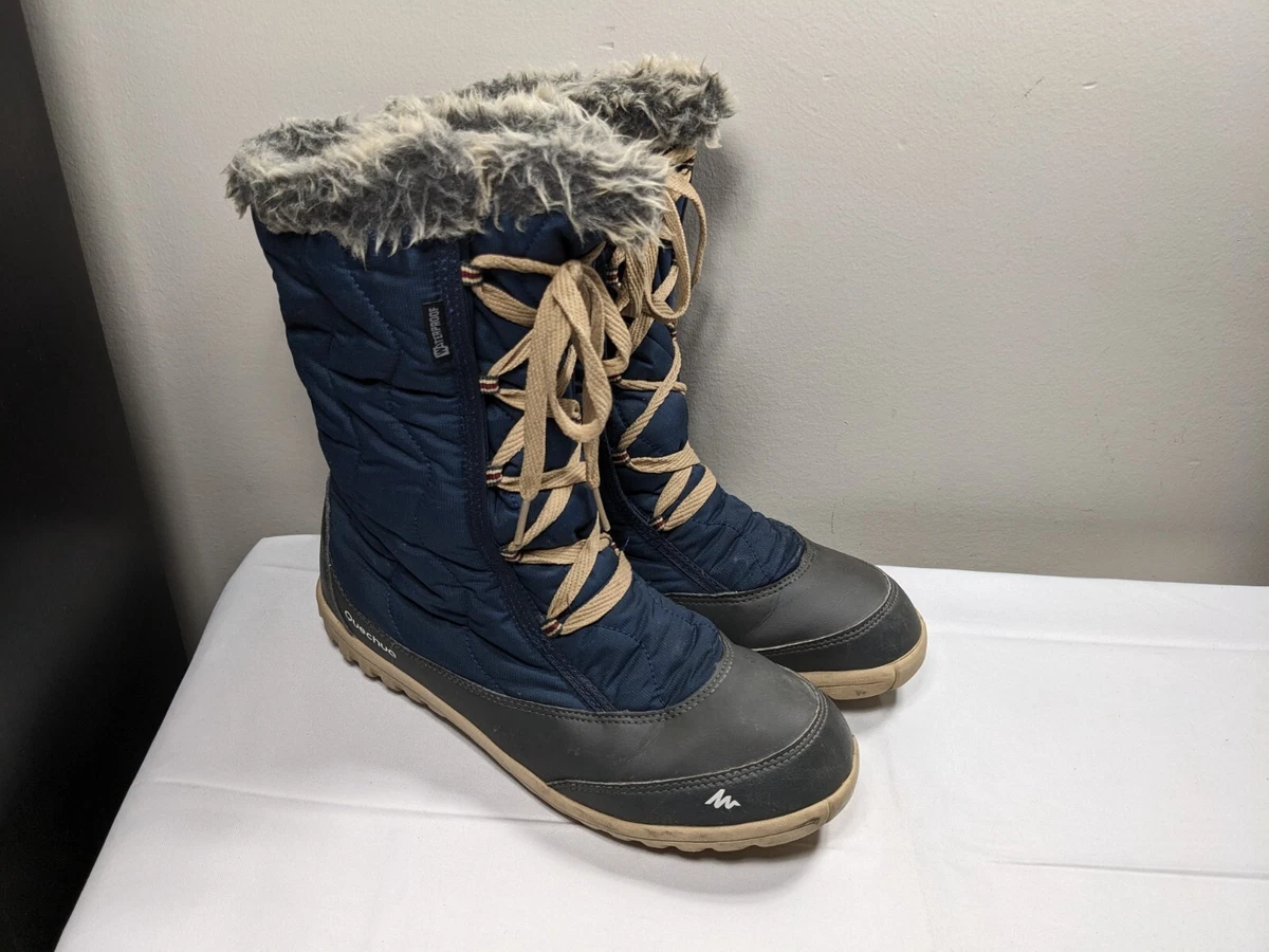 Quechua Decathlon Winter Snow Boots Womens US 9 Blue / White