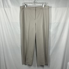 Vtg St. John Ankle Pants Women's 10-12 Straight Leg Trousers Beige-READ
