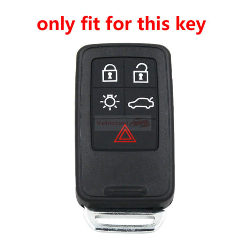 Fit Volvo V60 S60L S80L XC60 5 Button Remote Smart Key Fob Silicone Case Cover - Picture 2 of 21