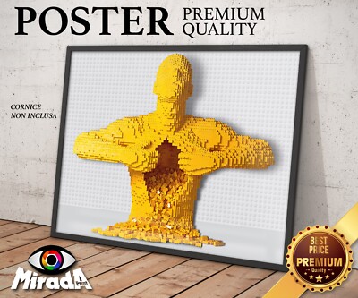 POSTER ART 10 LEGO MAN ARTE MODERNA MATTONCINI COLORI UOMO DESIGN
