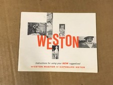 Vintage Weston Master IV Exposure Meter Instructions Booklet