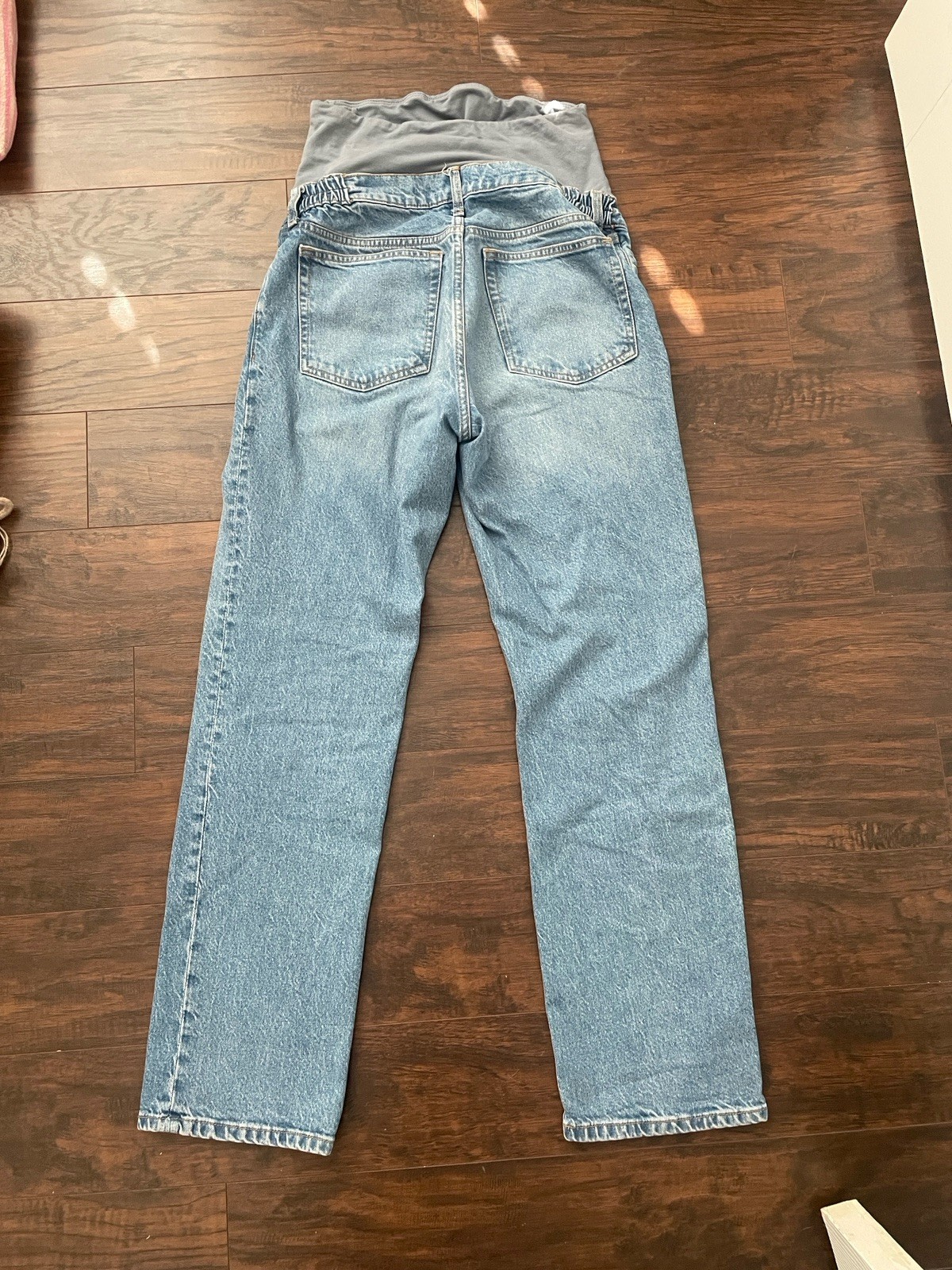 H&M Maternity Mama Straight Leg Jeans Light Denim Wash Size Small thumbnail 3