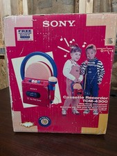 Vintage Sony TCM-4300 My First Sony Cassette Player Recorder mic works FOR PARTS