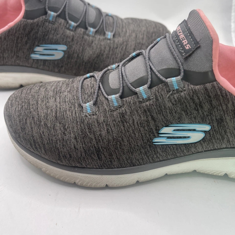 Women's Skechers Sport Memory Foam Lite-Weight  Gray And Pink A Level Shoes 7.5 - Image 3 of 4
