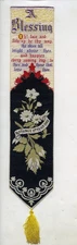 1873 WOVEN SILK "A BLESSING" BOOK MARK BY T STEVENS COVENTRY REG MARK BACK N792