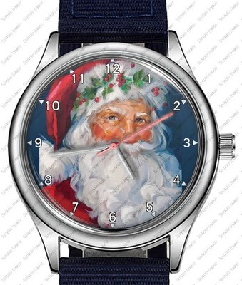 Weihnachtsmann Porträt einzigartige Unisex schöne Armbanduhr UK SCHNELL