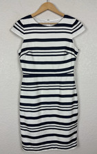 J Crew Suiting Womens Dress Sz 4 Blue White Striped Career Office Work Nautical