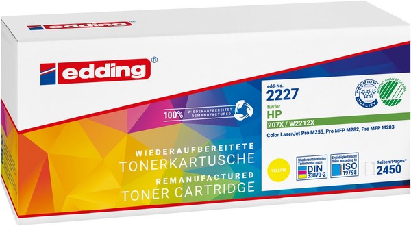 Edding Toner EDD-2227 Gelb Kompatibel Zu Hp 207X (W2212X)-image
