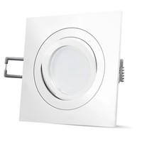 QF-2 Led Einbaustrahler Schwenkbar Weiß Quadratisch 5W Led GU10 Warmweiß 230V