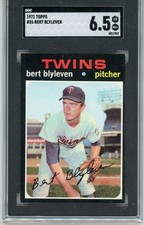 1971 TOPPS BASEBALL #26 BERT BLYLEVEN MINNESOTA TWINS ROOKIE CARD SGC 6.5