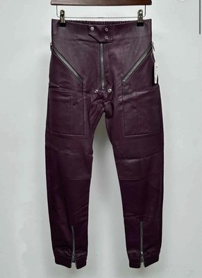 Rick Owens Amethyst Luxor Easy Lamb Leather Pants Size 50 MINT
