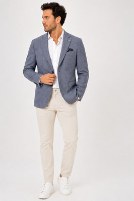 Guild Herren Amalfi Sommer Sakko Extra SlimFit Leichtes Leinensakko für Frühling