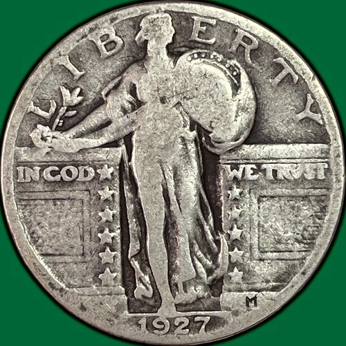 1927 Standing Liberty Quarter Fine F Coin #38225