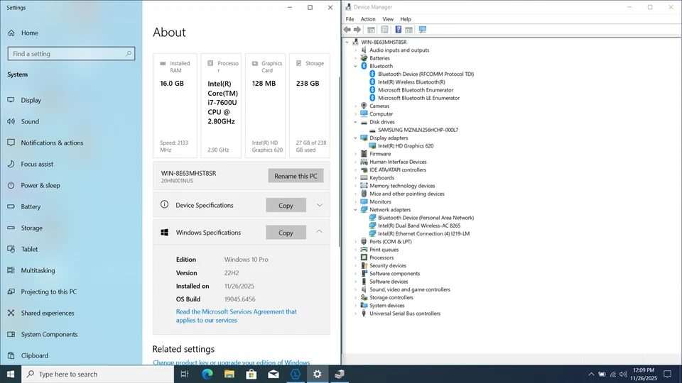 LENOVO ThinkPad X270 12" FHD I7-7600U 256GB SSD 16GB W10P Webcam Backlit - Image 3 of 4