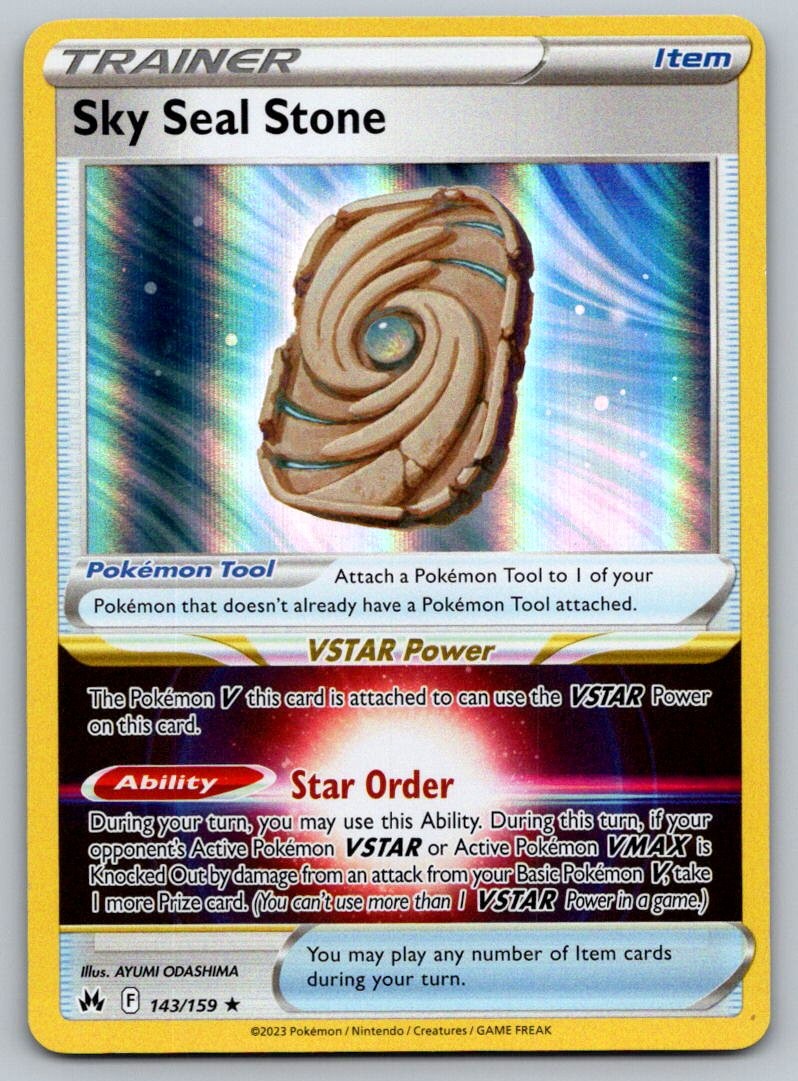 Pokemon Crown Zenith Sky Seal Stone Holo Rare 143/159 Near Mint