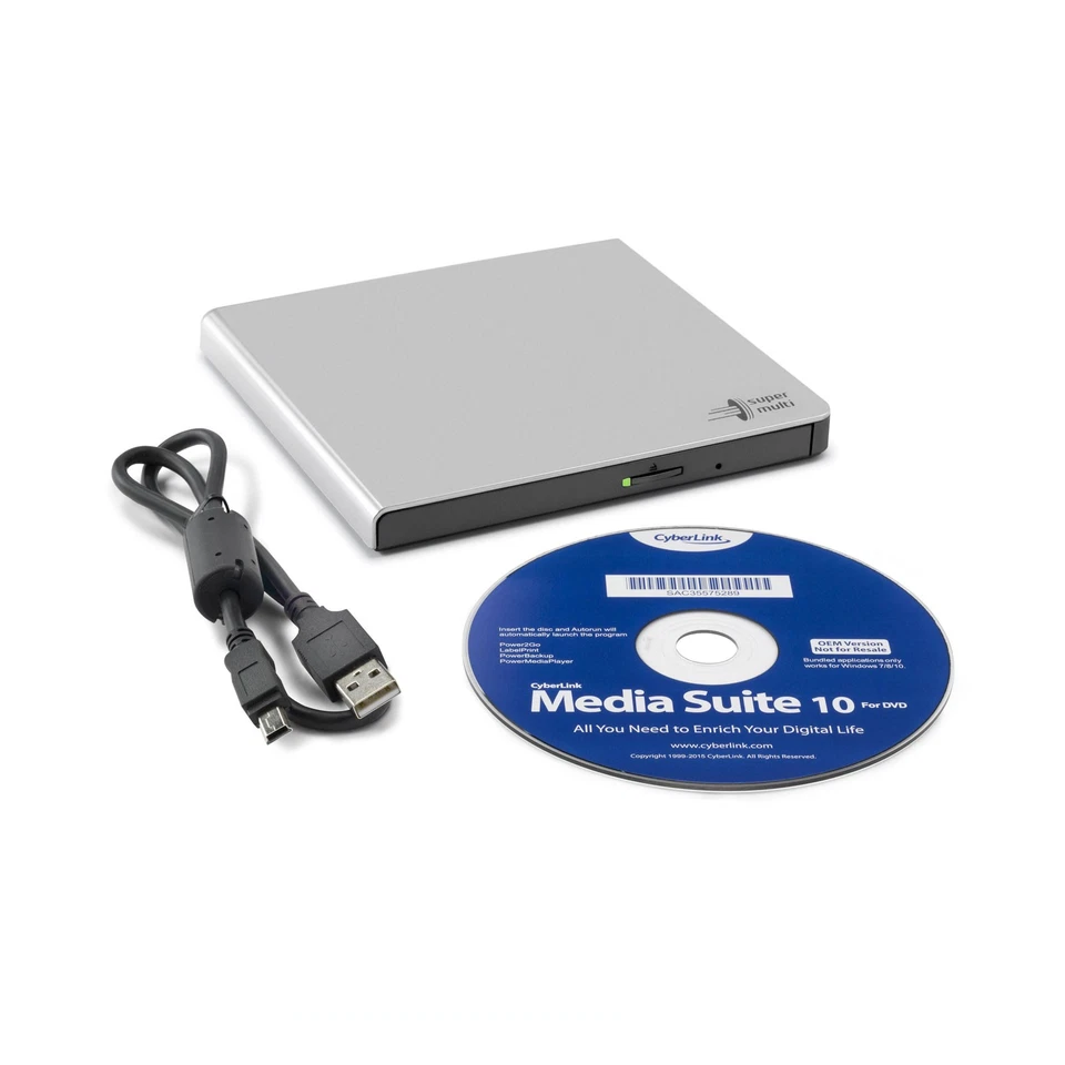 LG HLDS GP57EB40 DVD-RW-EX BK Externes DVD-Laufwerk Silber - Bild 3 von 4