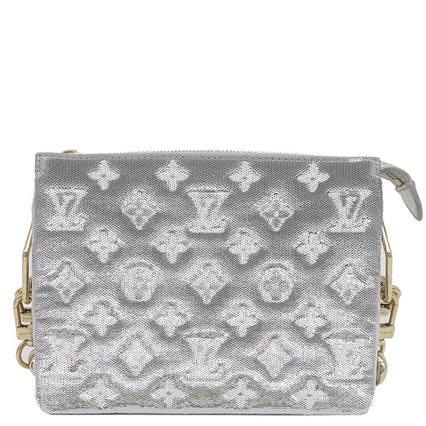 Louis Vuitton Coussin BB 2WAY Bag M59599 Handbag Lambskin Silver Unisex #HDB254