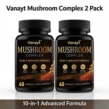 10x Mushroom Complex 120ct with Lions Mane, Reishi, Shiitake, Chaga and more