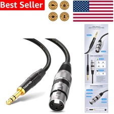 6.35mm Stereo Jack to 3-Pin XLR Female Pro Mic Cable, 3.3ft Black